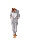 Combinaison de Saint-Valentin pour femme en polaire - Combinaison complète - Pour la maison - Combinaison moelleuse - Pyjama 