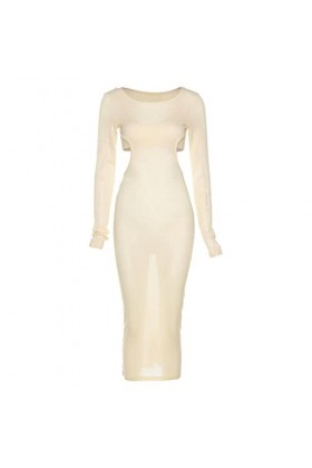 VUHF Tricot Creux Sexy 2 pièces Ensemble Femme Camisole Extensible Top Robe à Manches Longues Femelle Partie Clubwear Corresp