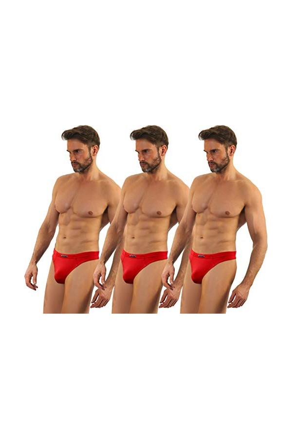 sesto senso Homme String Sexy Thong Micromodal 1-3 Pack Tanga Slips XL 3 Pack Red