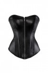 OKGD Corset Sexy Femmes Corset Tops Gothique Cuir Lingerie Corset Plus Size-Black-Zipper,4XL