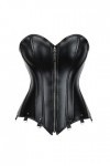 OKGD Corset Sexy Femmes Corset Tops Gothique Cuir Lingerie Corset Plus Size-Black-Zipper,4XL