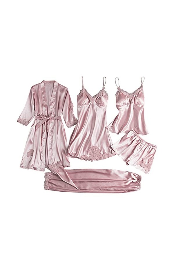 Ensemble de Lingerie de de Noces sous-vêtements Nightdress Silk sans Rimless Sexy Pyjama Dentelle Femmes Sleepwear Wireless S