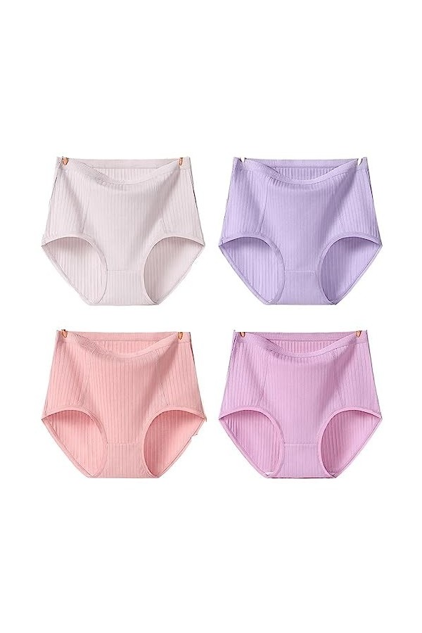 Sous-vêtement court for femme Culotte extensible en coton confortable Culotte extensible Sous-vêtement taille moyenne Culotte