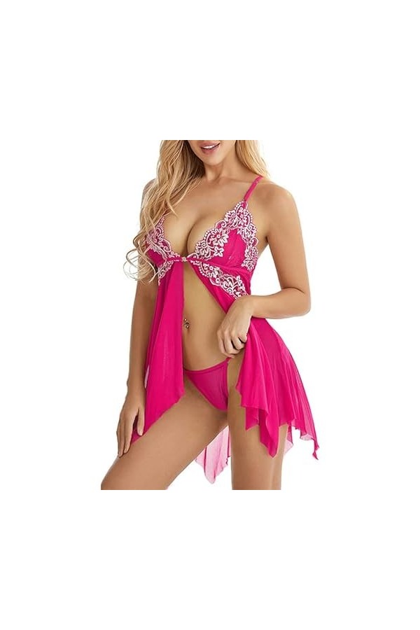 MERNEL Vêtements sexuels Sexy Lingerie Chaude Porno Vêtements De Nuit Babydoll Robe en Dentelle Transparente Vêtements De Nui