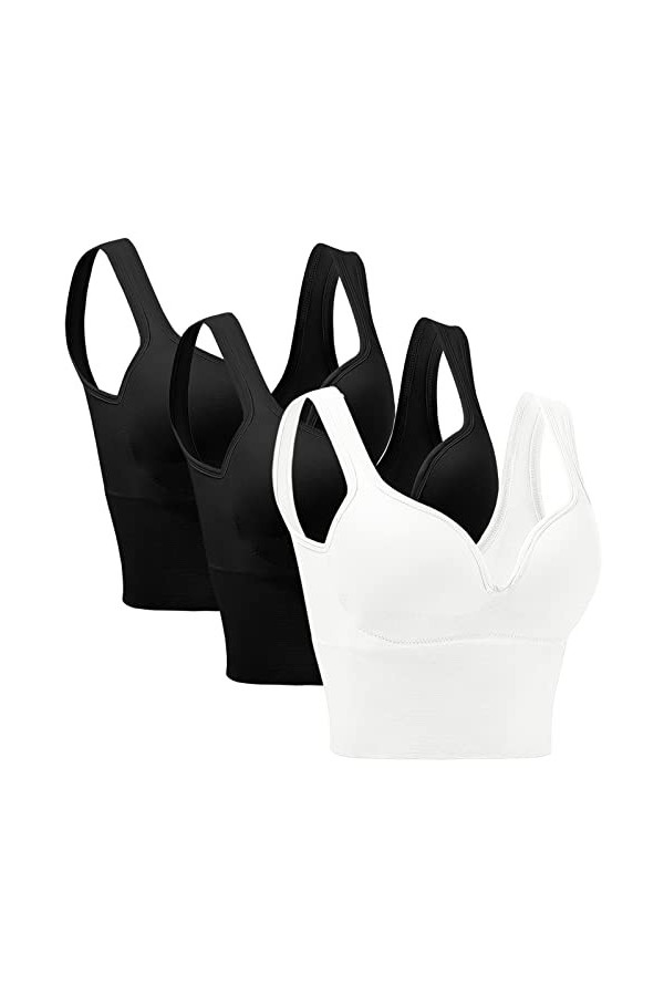 Menstruelle Lavable Abondant 3 pièces femmes Sports soutien-gorge sans fil confort Sleep Bra plus Size activité dentraînemen