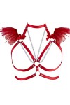 Harnais de corps pour femme - Chaîne de corps en organza - Grande taille - Soutien-gorge punk creux - Pour festival, carnaval