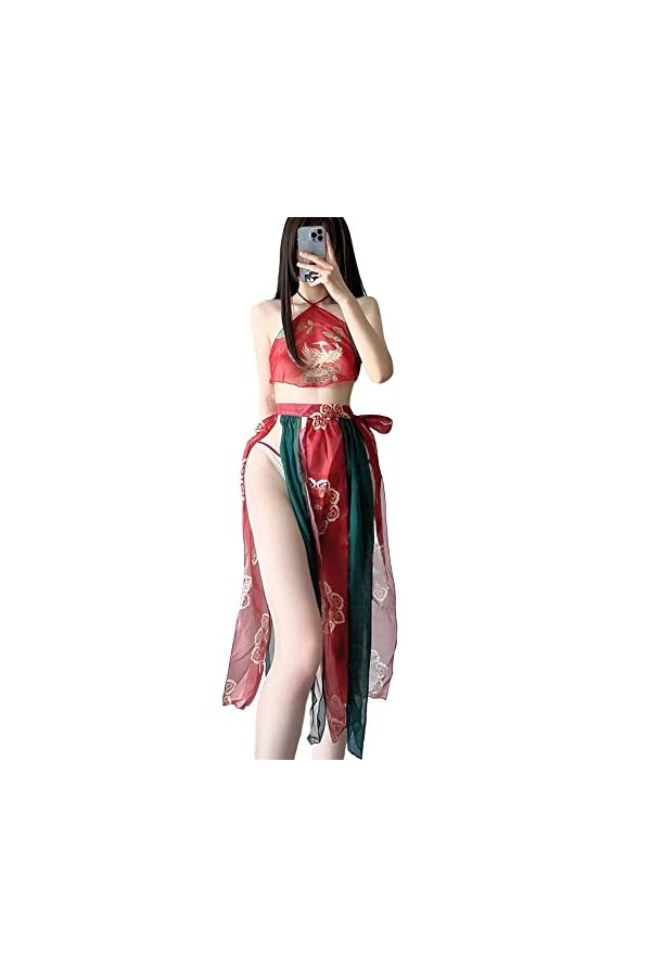 Combinaison en maille transparente pour femme - Costume de fête pour femme - Lingerie sexy danime - Cosplay - Danseur, 3 
