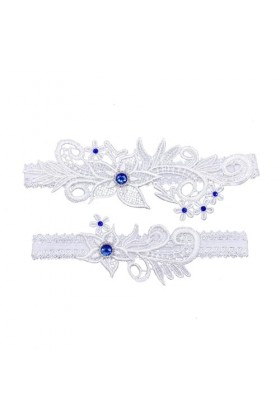 Jarretelles de mariée en Dentelle et Strass for Femmes, 2 pièces, Jarretelles de Jambe en Dentelle, Jarretelles de Mariage C