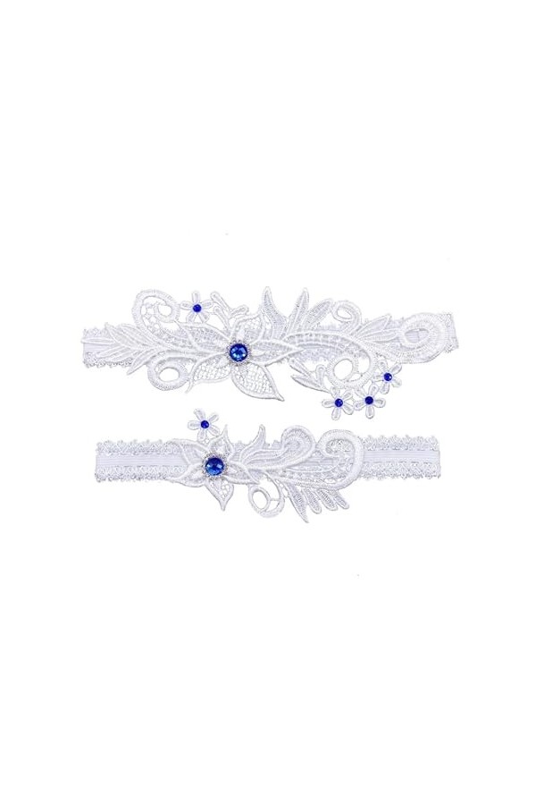 Jarretelles de mariée en Dentelle et Strass for Femmes, 2 pièces, Jarretelles de Jambe en Dentelle, Jarretelles de Mariage C