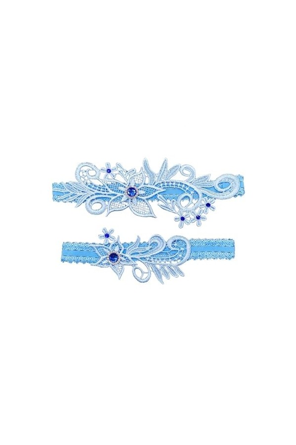 Jarretelles de mariée en Dentelle et Strass for Femmes, 2 pièces, Jarretelles de Jambe en Dentelle, Jarretelles de Mariage C