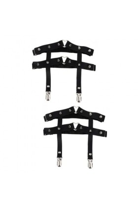 Gadpiparty 2 Pièces Porte-Jarretelles Jarretière Rivet Jarretière en Cuir Jarretière Punk Jambe Jarretière De Cuisse Gothique