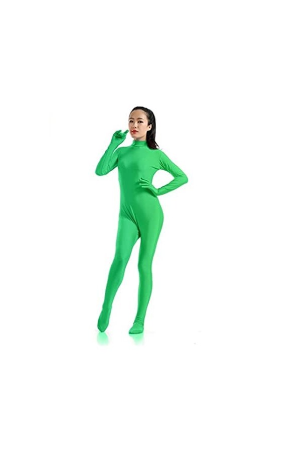 KYZTMHC Femmes Unitard Costume Adultes Spandex Zentai Costume Full Body Catsuit Solide Deuxième Peau Justaucorps Color : Blu