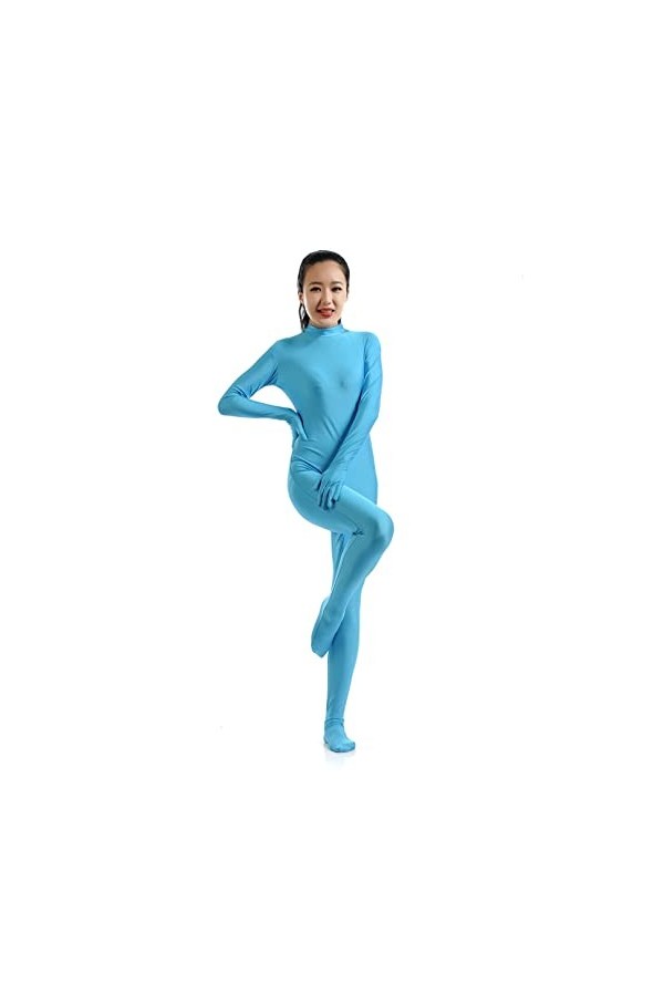 KYZTMHC Unicolor Catsuit Costume Femmes Déguisements Zentai Halloween Cosplay Body Color : Blue, Size : Aldult m 150-160cm 