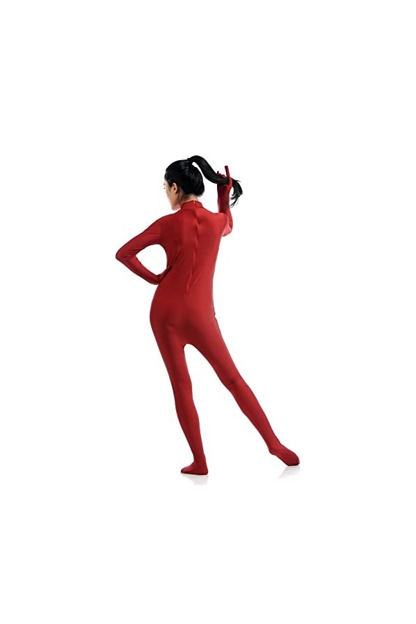 KYZTMHC Adultes Zentai Suit Femmes Unitard Spandex Catsuit Full Body Face Open Body Color : Red, Size : Aldult m 150-160cm 