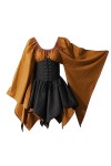 YCBMINGCAN Robe gothique irlandaise pour femme - Robe sexy pour cosplay - Robe de renaissance - Robe à lacets - Robe maxi got