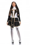 S-3XL Sexy Nun Costume Full Outfit Halloween Adult Women Catholic Sister Nun Cosplay Party Fancy Dress-Style2,S