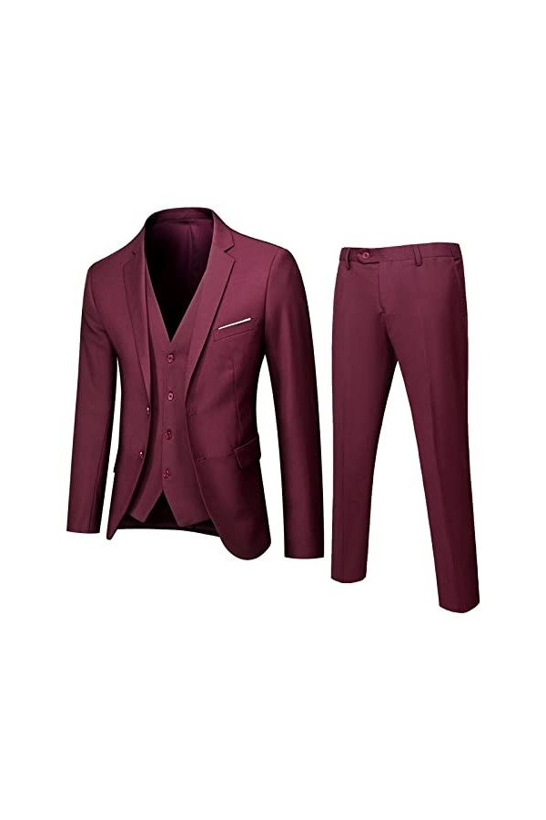 Pantalon de costume pour homme - Noir - Grandes tailles - Stretch - Blanc - Marron - Rétro - Stretch - Bleu - Coupe droite - 