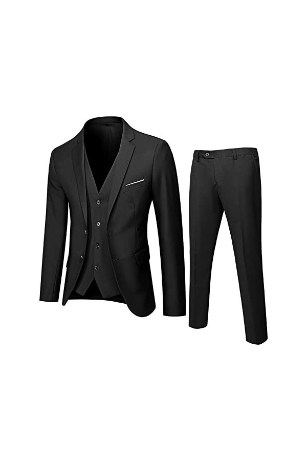 Pantalon de costume pour homme - Noir - Grandes tailles - Stretch - Blanc - Marron - Rétro - Stretch - Bleu - Coupe droite - 