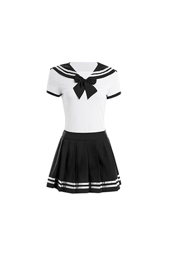 CHOUBAGUAI Uniforme décolière pour femmes – Costumes de costumade à manches courtes pour amoureux des couches adultes et béb
