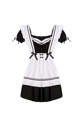 ZXCVWWE Costume de soubrette Lolita pour femme - Robe longue - Costume de soubrette - Costume danimation - Tenue de spectacl
