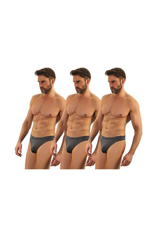 sesto senso Homme String Sexy Thong Micromodal 1-3 Pack Tanga Slips L 3 Pack Graphit