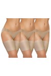 sesto senso 3 Paires Bandes de Cuisses Protège-Cuisse Elastiques Antidérapant Silicone Bande Lisses Beige 70-75 XL