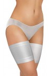 sesto senso 3 Paires Bandes de Cuisses Protège-Cuisse Elastiques Antidérapant Silicone Bande Lisses Beige 70-75 XL
