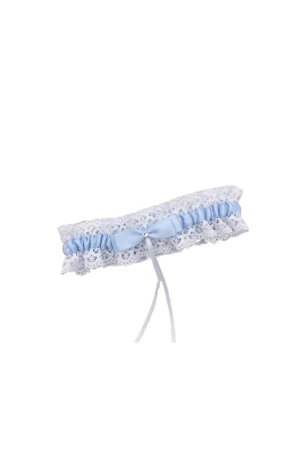 Jarretière de mariée en Dentelle for Femmes, nœuds en Cristal Sexy, jarretière de Mariage, Anneau de Cuisse Extensible Color