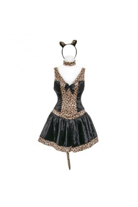 mingxinshangdian Imprimé Léopard Chat Dame Cosplay Costume dhalloween Costume de Sorcière Chat Dame Uniforme Costume de Fête