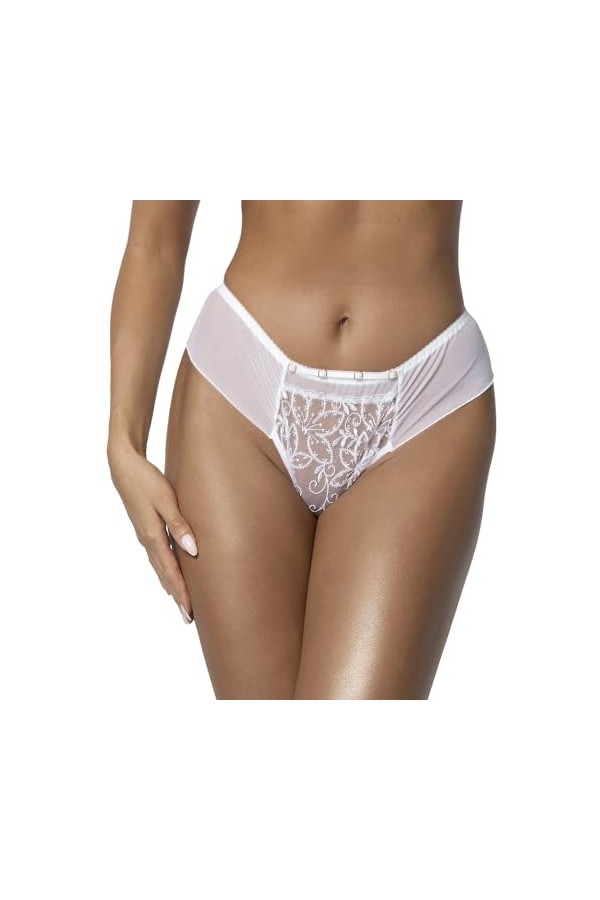 Axami Slip Brésilien Culotte Séduisante V-10565, Blanc,3XL
