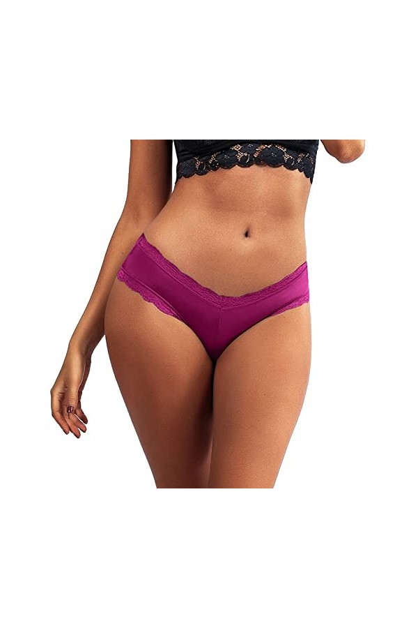 Culottes Femme Chic Panties Ouvert sous-Vetements Dentelle String Sexy Pas Cher Tangas Hot Fendue Transparente Coquine Respir