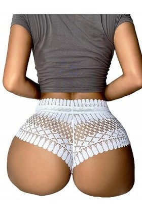 ohmydear Culotte Femme Sexy String Plume Taille Moyenne Slip Tanga Grande Taille sous-vêtements Femme Hipster Panties Tongs