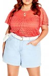 City Chic Grande Taille, Haut Serenity S/S, Orange, Taille 52