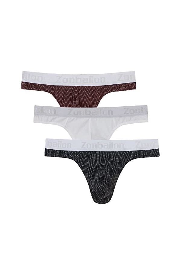 BIATWOWR String sexy pour homme - Dos en T - Sous-vêtement sexy - Taille basse, Lot de 1 : noir, XL