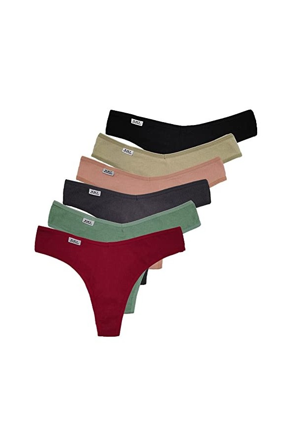 5 PCS / Set G-String Culotte en Coton Sexy V Taille Culotte Femme Pantys Lingerie String Femme, M