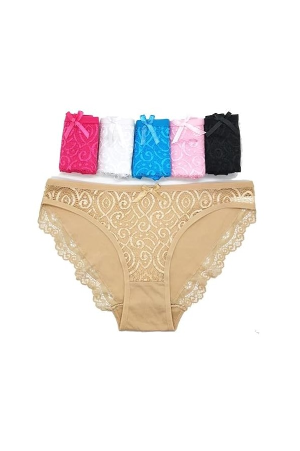 Slip Sexy Culotte en Dentelle Femme Culotte 5 PCS / Ensemble Femmes sous-Vêtements Dentelle Transparent Fille Lingerie Culott