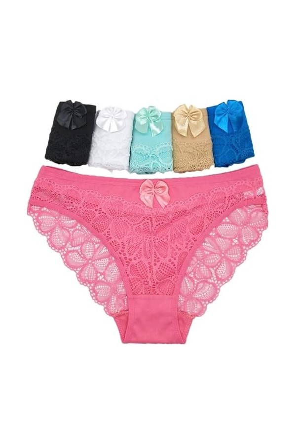 Slip Sexy Culotte en Dentelle Femme Culotte 5 PCS / Ensemble Femmes sous-Vêtements Dentelle Transparent Fille Lingerie Culott