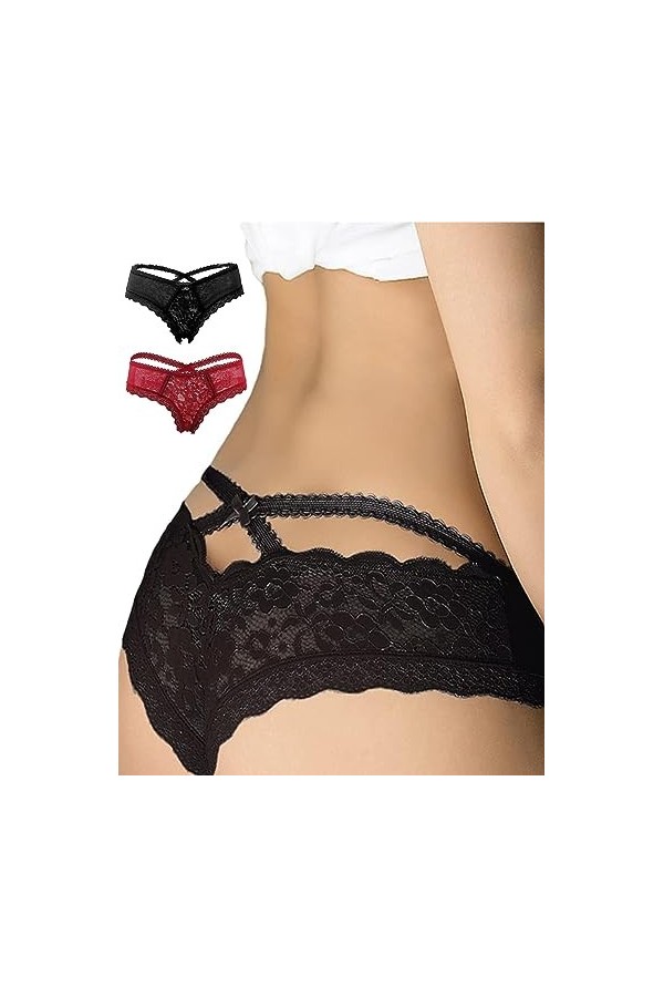 ohmydear String Femme Sexy Chic Hot Tanga Femme Culotte Sexy Femme érotique Slip Culotte Femme Culotte Dentelle Sexy pour Fem