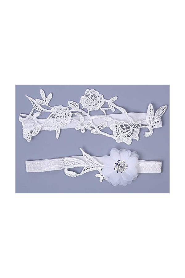 NC Jarretière de Mariage en Dentelle Florale, jarretière de Dentelle de décoration de Jambe de Mariage Nuptiale-Blue_One Size