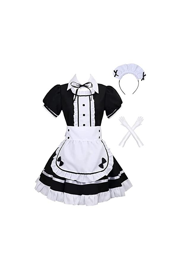 maxToonrain Tenue de soubrette pour homme et femme – Costume dHalloween de soubrette française – Costume Lolita pour costuma