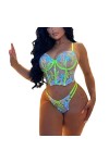 Ensembles De Lingerie Femme Soutien-Gorge Slip Costume Sexy en Dentelle Jacquard Transparent Lingerie String Ultra Fin Vêteme