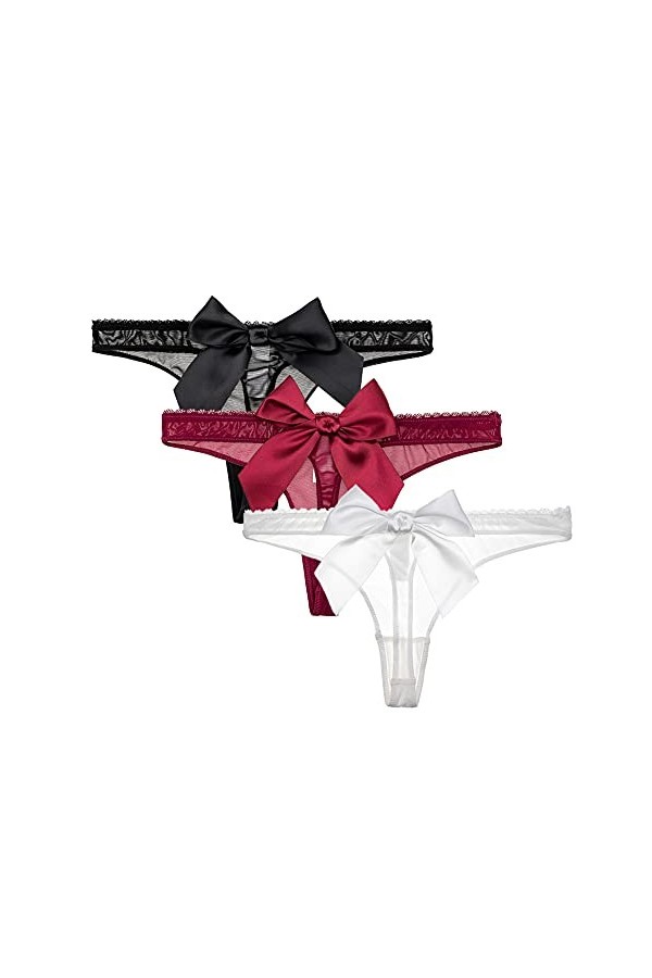 Sexy Code 1701 sous-vêtements Taille Basse Taille Basse en Dentelle pour Femmes, Culotte en Maille Transparente Transparente,