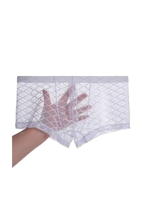 sous-Vêtements en Coton Respirant pour Hommes Mens Sexy Boxer Mesh Brief Color : Nero, Size : XXL 