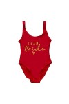 GAGALU Costume intero da bagno Team Bride Heart Print per la sposa e le damigelle - Costume da bagno scollato sul Retro tagli