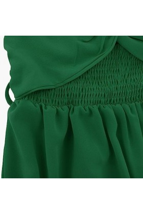 UOWEG Robe Creuse à Taille Mince de Couleur Unie pour Femmes Mini Jupe Cuir Rose Green, L 