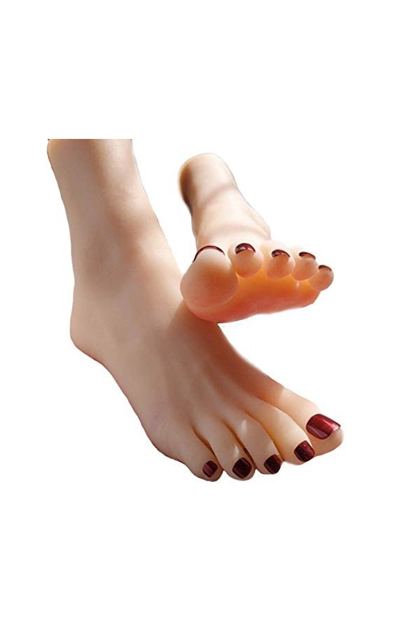 NCBH Feet Silicone, Fetichismes Pied, ModèLe de Pied, Mannequin Pied simulé Pied fétiches pour Hommes Silicone Taille réelle 