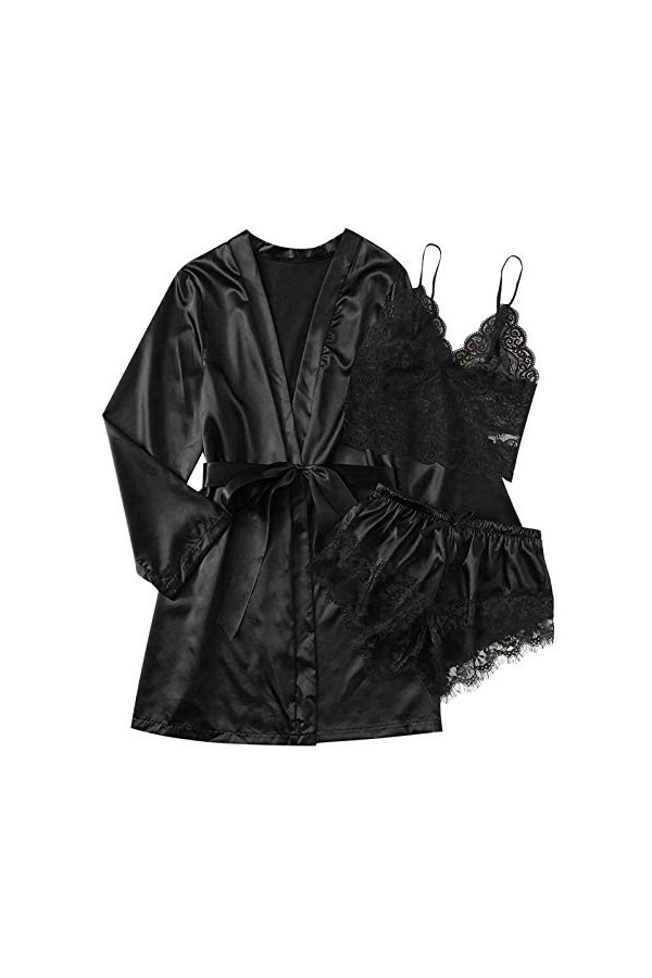 Zshosam Ensemble de lingerie érotique pour femme Sexy Licol Sexy Dentelle Pantalon en Polyester Col en V à lintérieur pour F