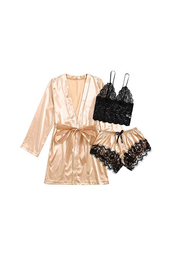 Zshosam Ensemble de lingerie érotique pour femme Sexy Licol Sexy Dentelle Pantalon en Polyester Col en V à lintérieur pour F