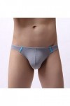 UOWEG sous-vêtements Pantalons 8PCMen Silk Ice Thong sous-vêtements Mode T Sexy Tenue Sexy Ouverte Coquine Latex Grey, XL 