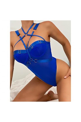 Hekbaep Sous-vêtements de couleur pure Sex Interest - Rouge laqué, bleu, M